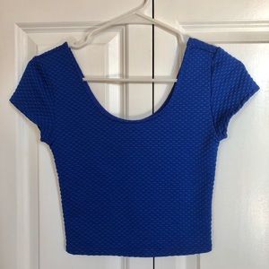Royal blue crop tee